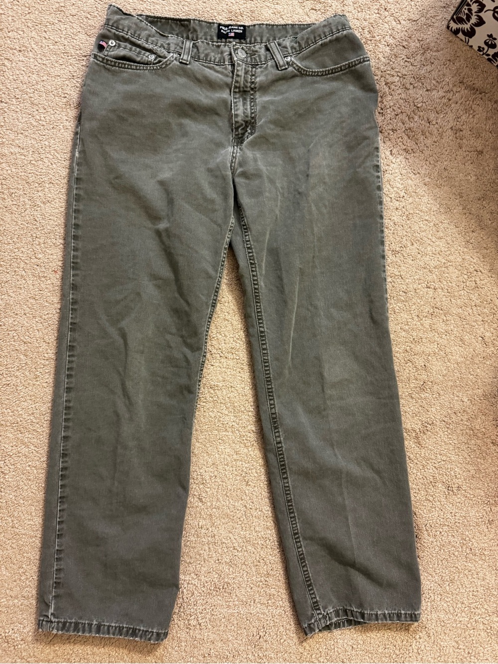 Ralph Lauren Olive Green Utility Jeans